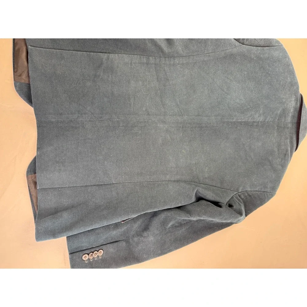 Club Monaco Grant Fit Mens 38 Cotton Blazer Sport Coat Dark Teal Blue Academia